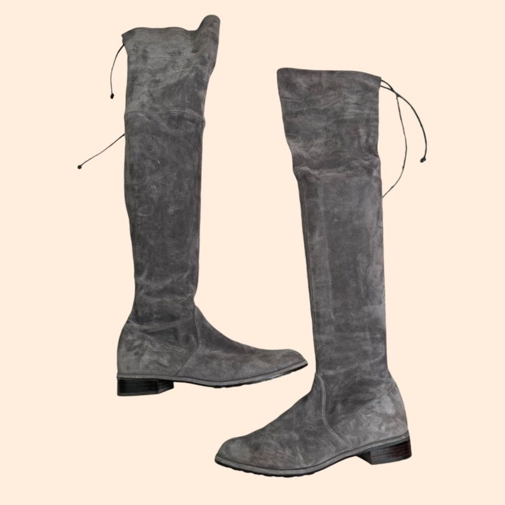Stuart Weitzman Gray Suede Over-the-Knee Boots